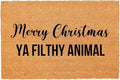 Funny Coir Doormat Merry Christmas YA Filthy Animal Front Door Mat Entryway by FNDMCTPS
