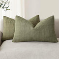 Foindtower Set of 2 Decorative Linen Check Throw Pillow Covers Neutral by Foindtower