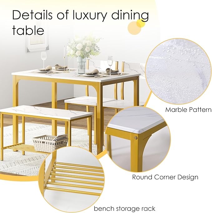 soges 4-Piece Dining Table Set - Image 4