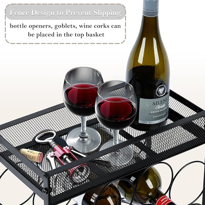NOBLEMOOD 8 Bottles Countertop Wine Rack, Metal Tabletop Wine Bottles Holder - Image 3