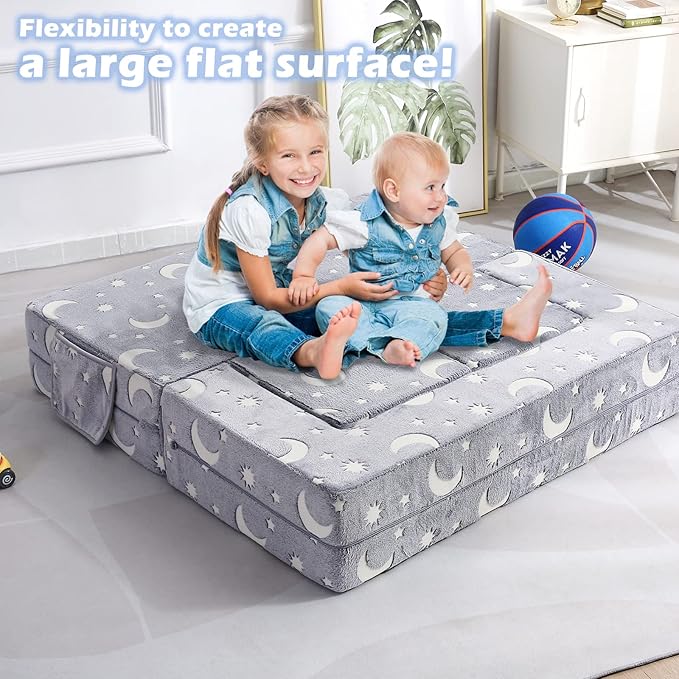 Kids Couch, Glow in The Dark Modular Kids Explore Sofa - Image 4