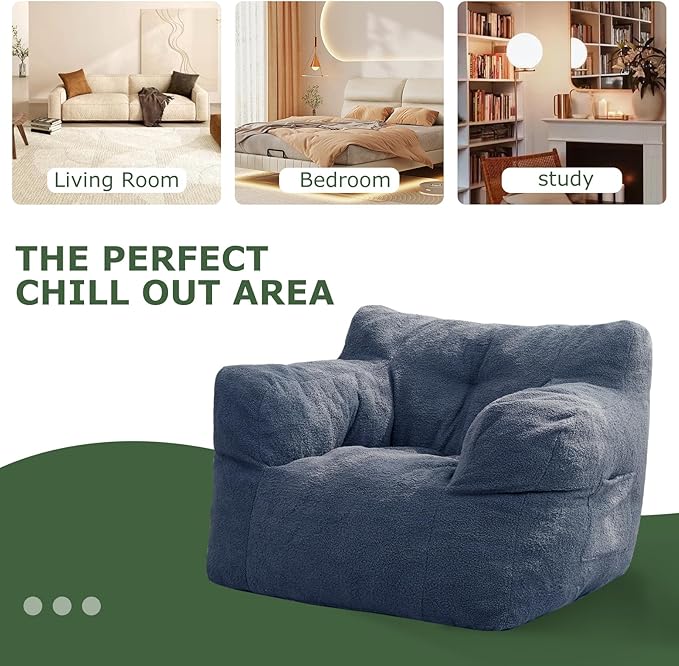 HIGOGOGO Giant Bean Bag Chairs for Adults, Big Comfy Chair Sofa for Bedroom - Image 7