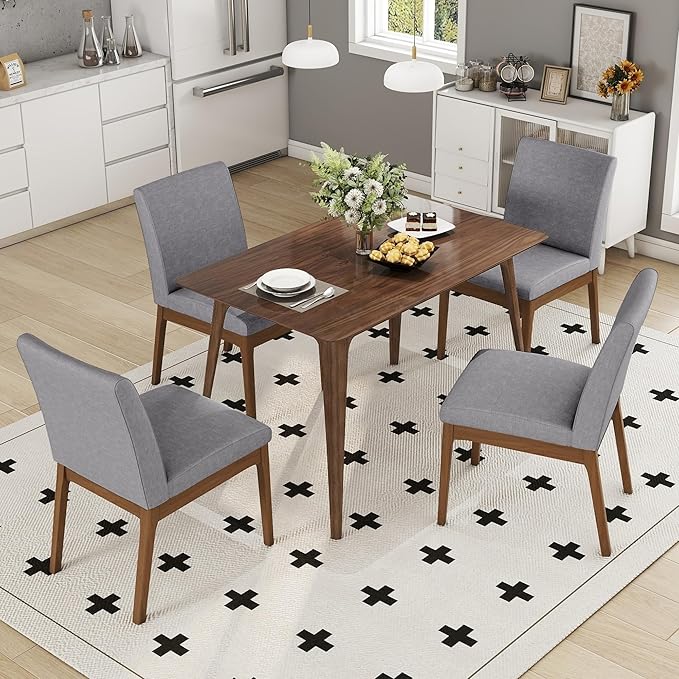 Mid-Century Modern Solid Wood Dining Table - Image 5