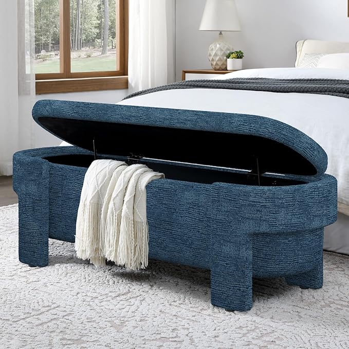 KEIKI 51" Linen Ottoman Bench - Image 5