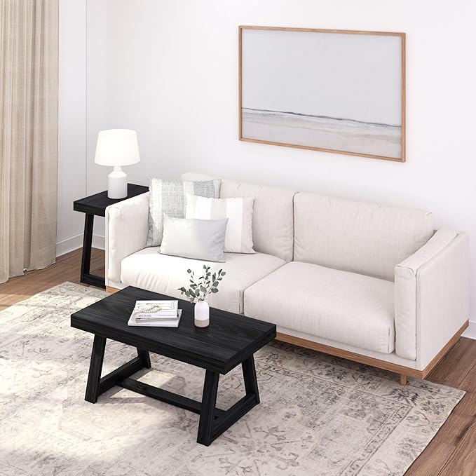 Plank+Beam Classic Rectangular Coffee Table, 40 Inch Farmhouse Coffee Table - Image 8