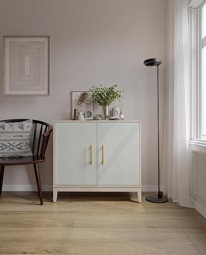 Sango Shagreen 2-Door Cabinet, Natural Finish Storage Cabinet - Image 2