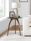 Martin Svensson Home Round Wood Walnut Brown 20" Living Room End Side Accent by MartinSvenssonHome