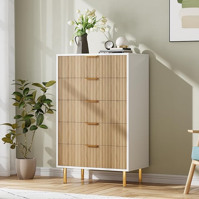 Natural Dresser, Modern 5 Drawer Dresser - Image 6