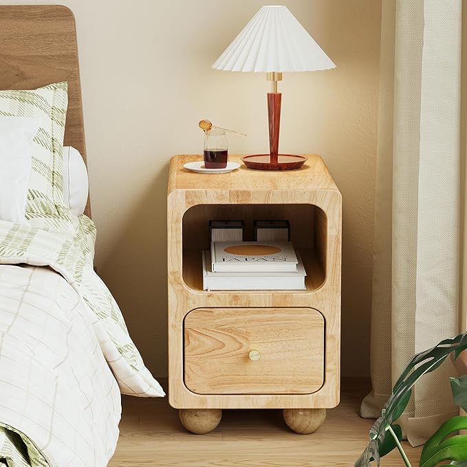 Solid Wood Night Stand, Narrow Night Stand - Image 6