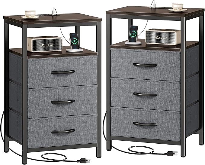 Huuger Nightstands Set of 2, 27.6 Inch End Tables - Image 9