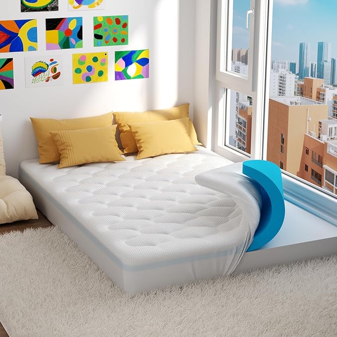 OhGeni Cooling 4 inch Dual Layer Full Mattress Topper, 2 inch Cooling Gel by OhGeni