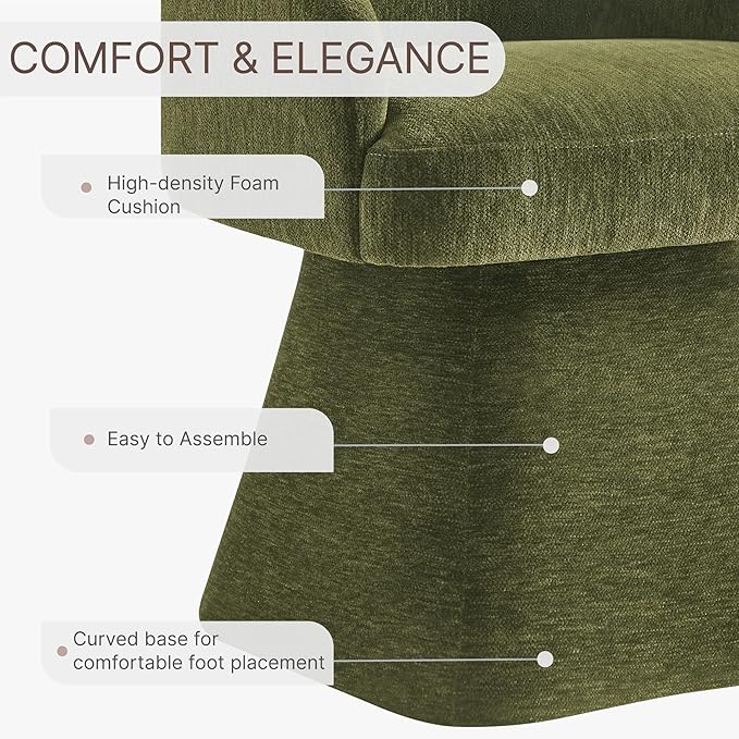 Swivel Dining Chair Set of 1, Mid Century Modern Chair Fabric Upholstered - Image 5