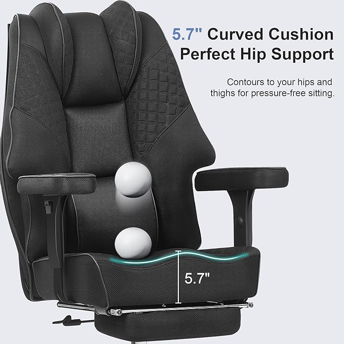 VECELO Big and Tall Office Chair 400lbs, Mesh High Back Computer Chair - Image 5