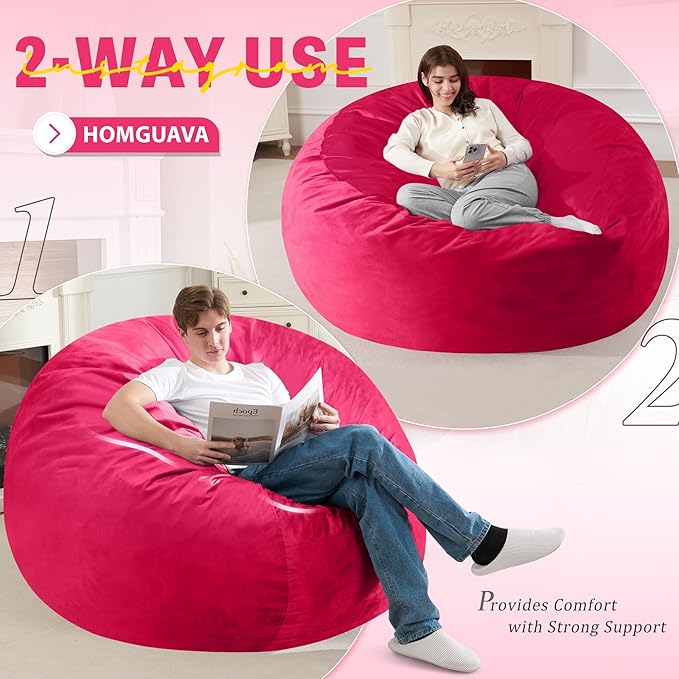 Homguava 6 FT Bean Bag Chair: 6' Bean Bags - Image 6