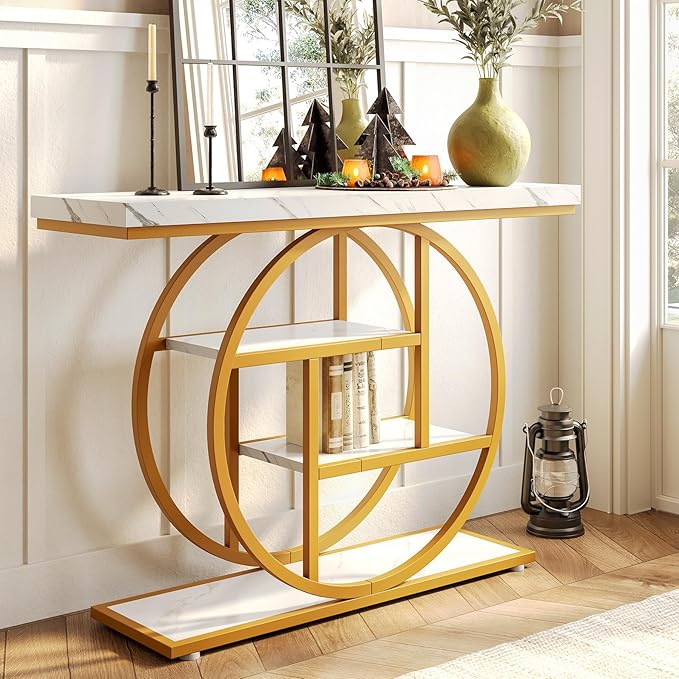 LITTLE TREE Console Table, 4-Tier Entryway Table Behind Couch Table, 41.3-Inch - Image 6
