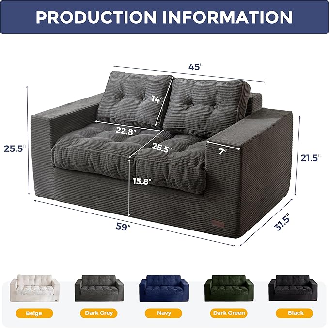 MAXYOYO Bean Bag Chair for Adults, Upholstered Floor Sofa - Image 2