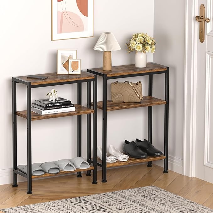 Narrow Side Table for Small Space, 3-Tier Small End Table - Image 6