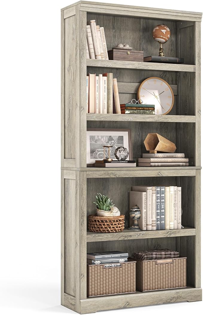 LINSY HOME 5-Shelf Bookcase, Bookshelves Floor Standing Display Storage Shelves by LINSYHOME