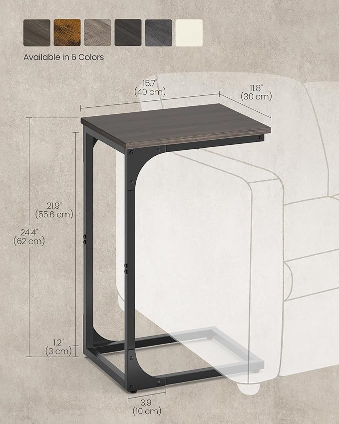 VASAGLE C-Shaped End Table, Small Side Table - Image 3