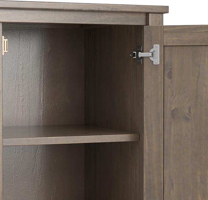 SIMPLIHOME Ela Solid Wood 53 inch Wide Transitional TV Media Stand in Smoky - Image 11