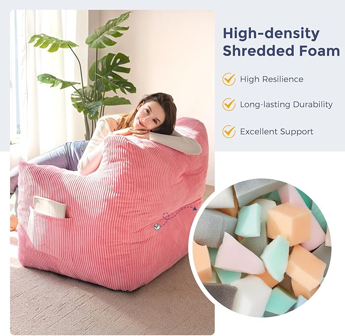 MAXYOYO Bean Bag Chair, Tufted Bean Bag Couch Lazy Chair, Living Room Sofa Couch - Image 7
