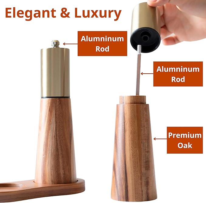 Gold Salt and Pepper Grinder Mill Set - Image 3