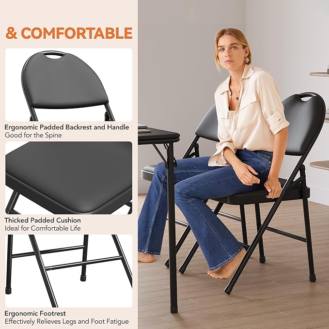 GarveeHome 4 Pack Folding Chairs - Image 4
