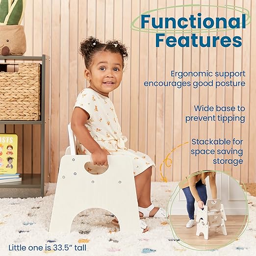 ECR4Kids Stackable Wooden Toddler Chair, Kids Furniture - Image 5