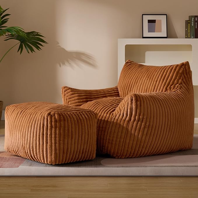 Oversized Bean Bag Chaise Lounge Chair Indoor by Gericco