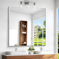 BONEWEI Silver Bathroom Mirror, 48x48 inch Wall Mirror by BONEWEI