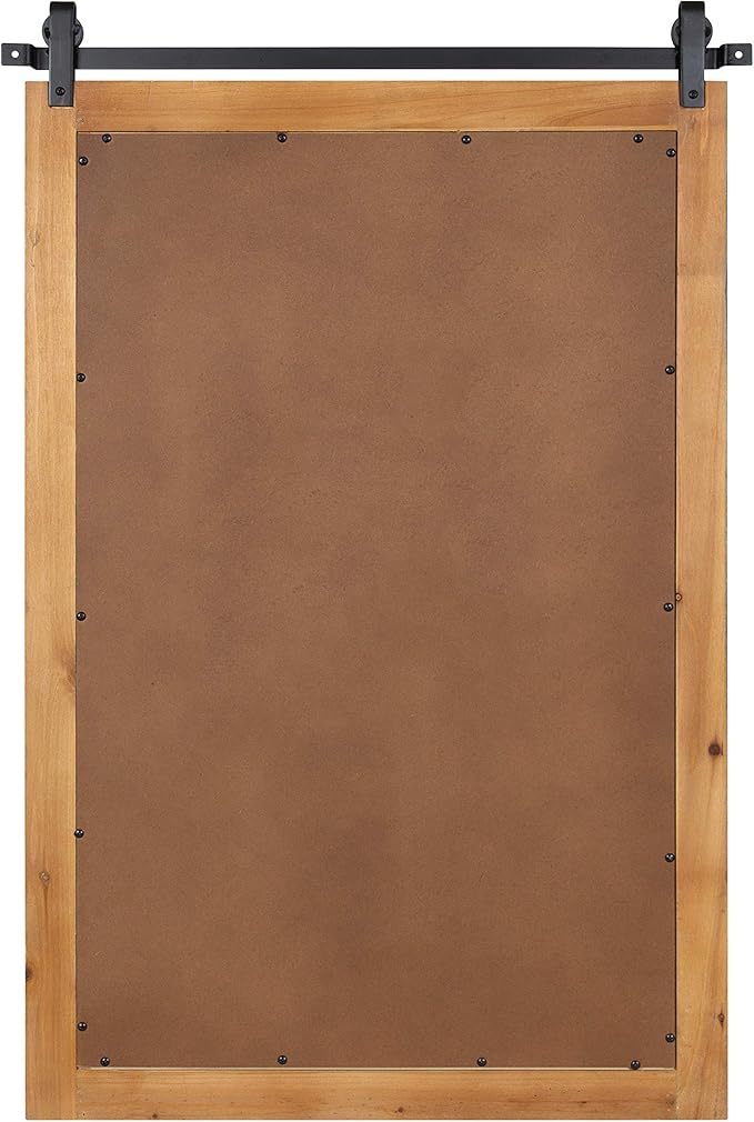 Kate and Laurel Cates Farmhouse Wood Framed Wall Mirror, 24 x 38, Rustic Brown - Image 5