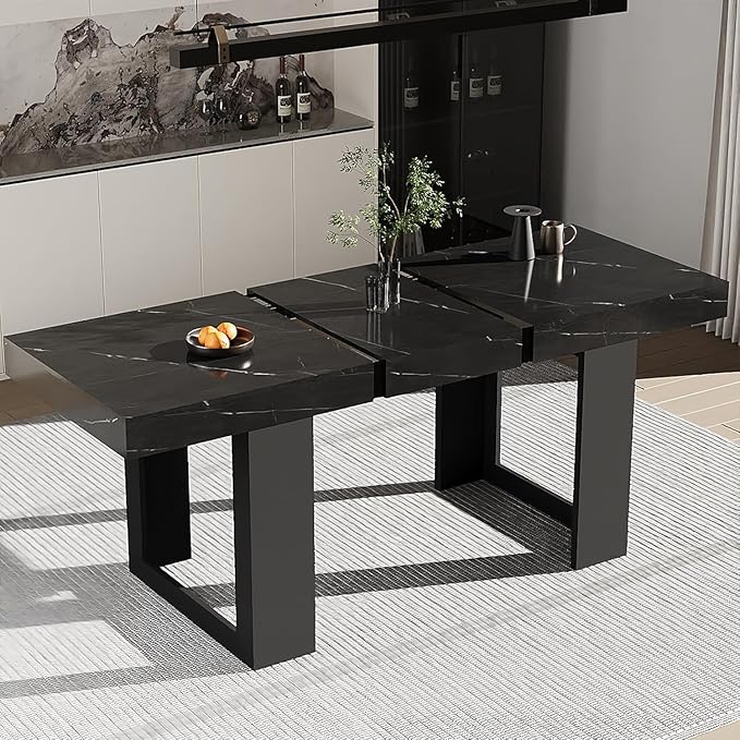 63"-78.74" Rectangular Extendable Dining Table by Unknown