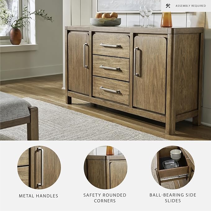 Signature Design by Ashley Cabalynn Farmhouse Glazed 2-Door Dining Server - Image 4