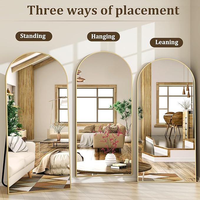 86"x40" Arched Full Length Mirror Floor Mirrors - Image 7