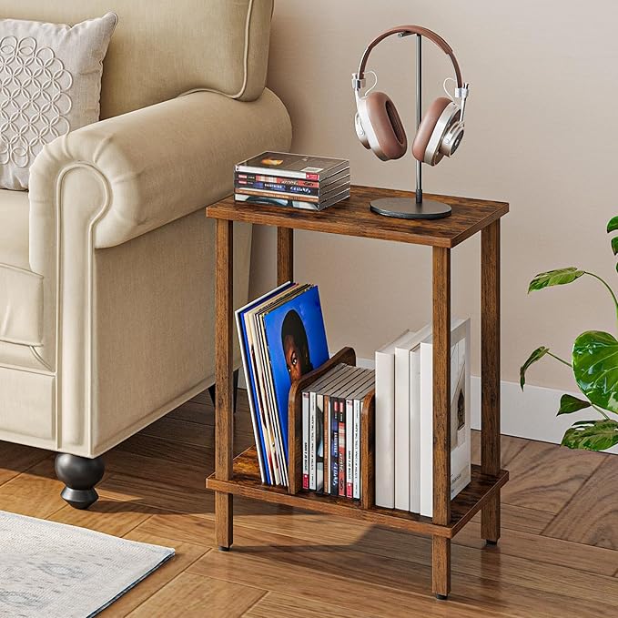 HOOBRO Record Player Stand, 2-Tier End Table, Vinyl Record Turntable Stand - Image 6