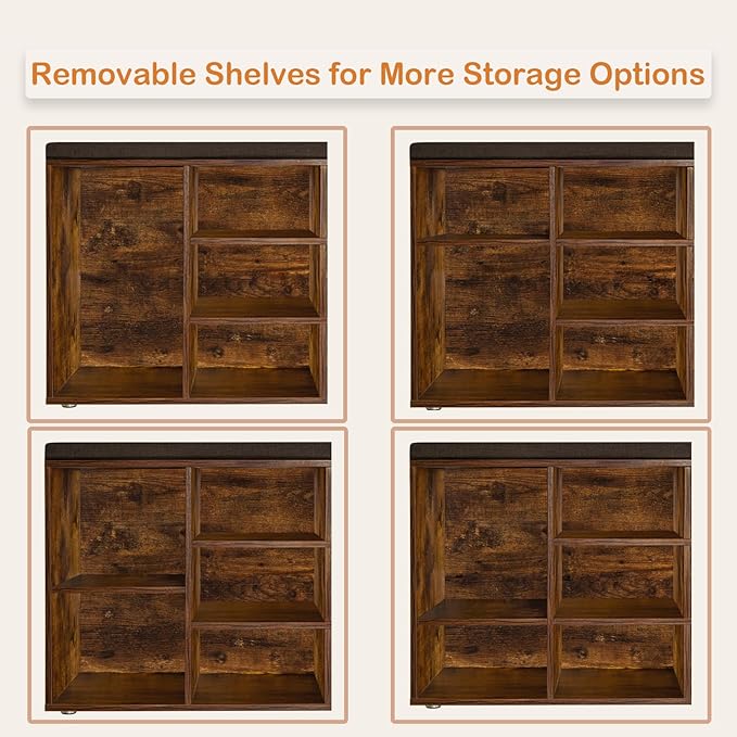 DINZI LVJ Shoe Bench, Entryway Storage Bench - Image 4