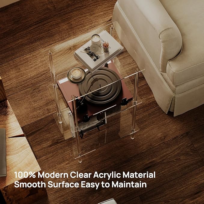 HMYHUM Acrylic Record Player Stand, Turntable Stand - Image 5