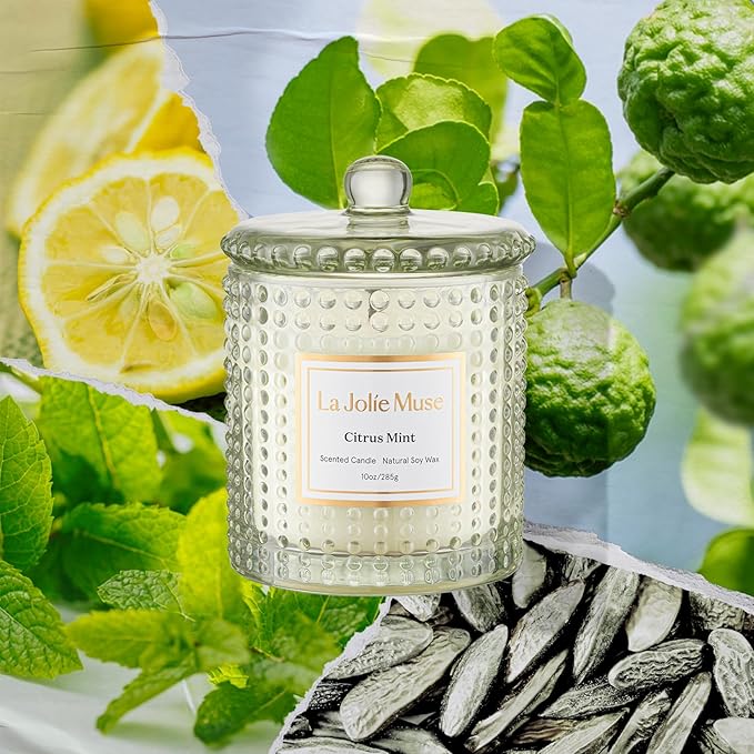 LA JOLIE MUSE Citrus Mint Candle, Summer Candles - Image 2