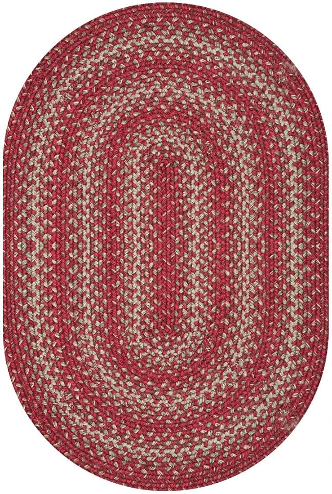 Homespice Apple Pie Jute Red Braided Rugs 5x8' Oval - Image 9
