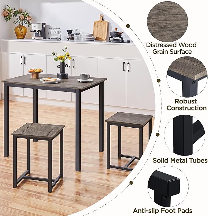 Yaheetech 3 Piece Dining Table Set - Image 4