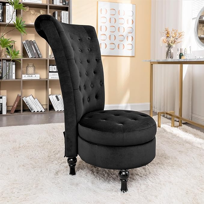 Container Furniture Direct Royal High-Back Velvet Accent Chair - Image 6