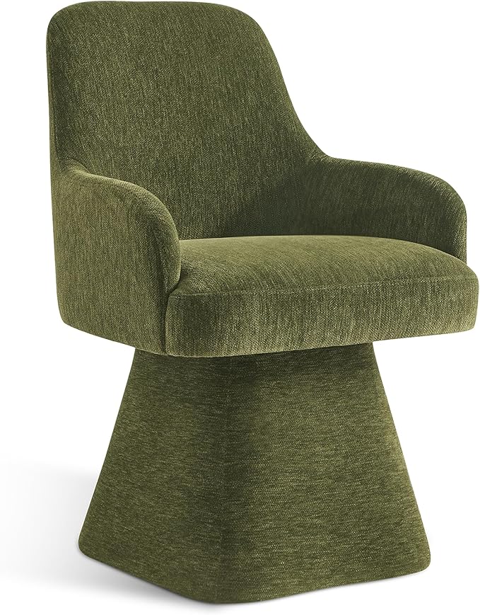 Swivel Dining Chairs Set of 2, Mid Century Modern Chairs Fabric Upholstered - Image 3