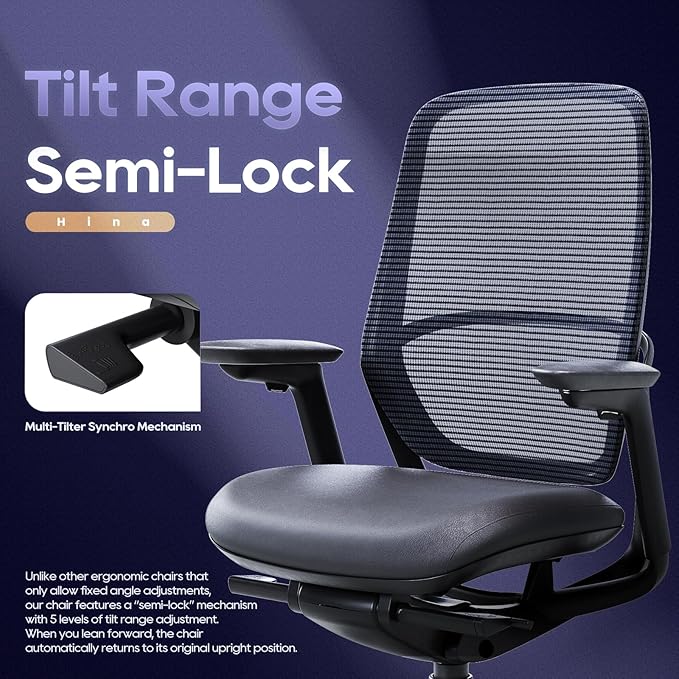 Ergonomic Office Chair Without Headrest, Genuine Leather Seat, Adjustable Seat - Image 4