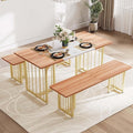 DWVO 3-Piece Dining Table Set for 6-8 People 63" Kitchen Table by DWVO