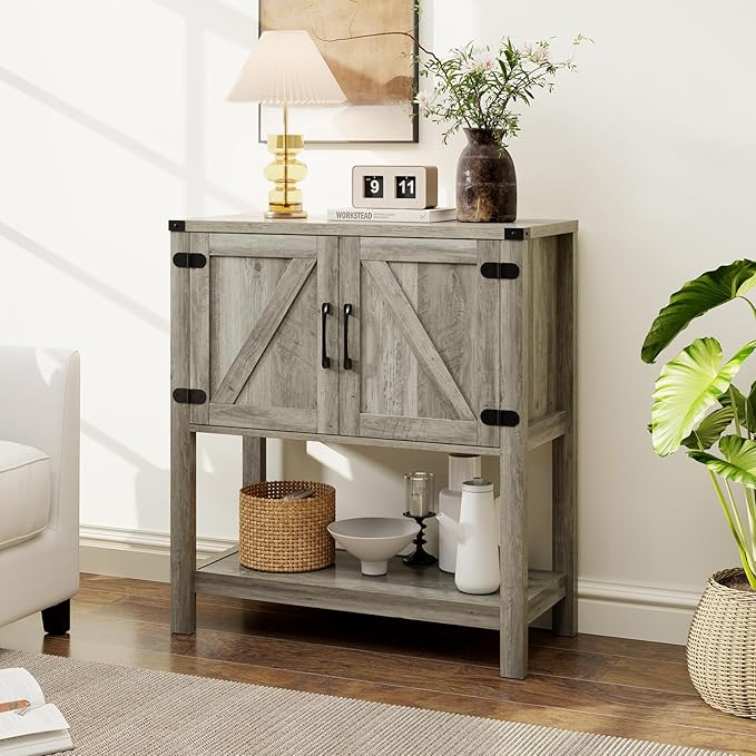 Console Table with 2-Door Cabinet Coffee Bar Cabinet Sofa Table, Entryway Table - Image 4