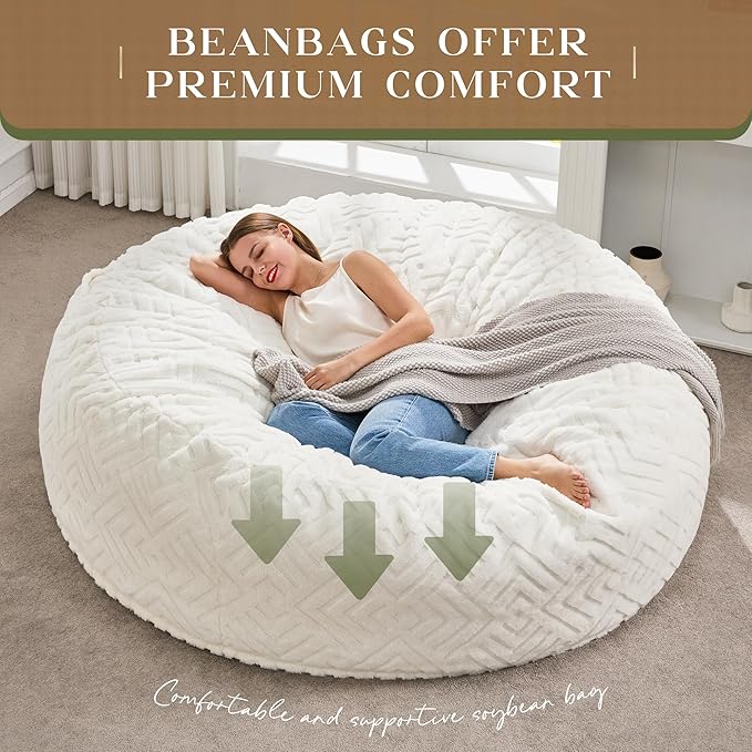 Hobestluk Bean Bag Chairs Adults Beanbag Chair - Image 6