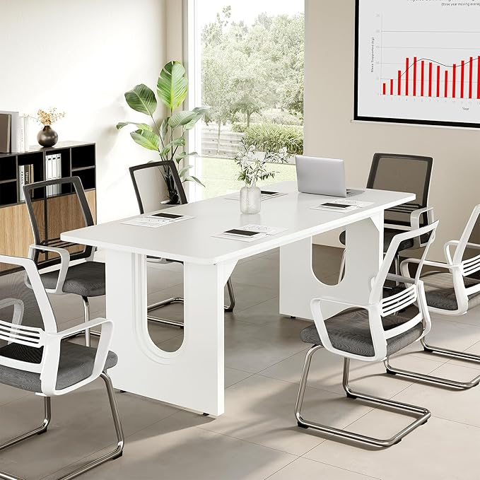 LITTLE TREE 70.8-Inch Home Office Desk, Study Writing Work Desk - Image 4