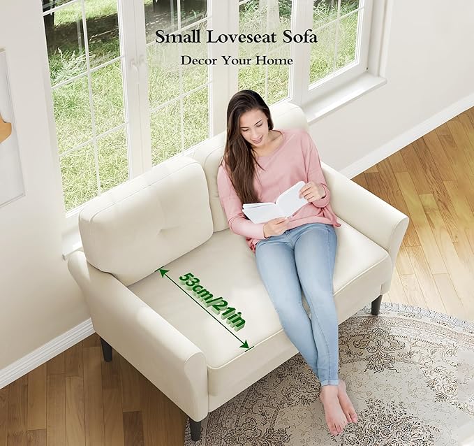 Small Sofa Couch, Soft Velvet Love Seat Couches, Small Couch - Image 8