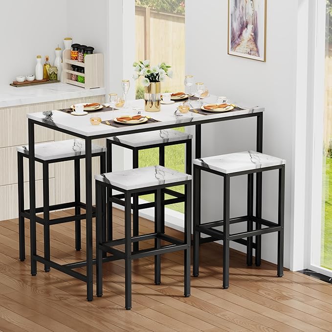 Aklaus 5 Piece Bar Table Set Kitchen Dining Table Set by AKLAUSHomeFurniture