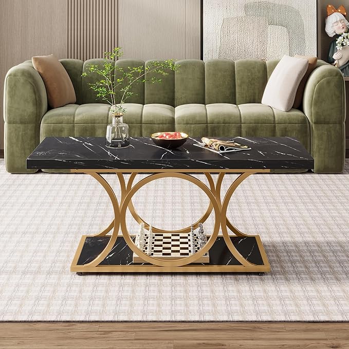 Tribesigns Rectangle Coffee Table, 47.24-inch Modern Coffee Tables - Image 4